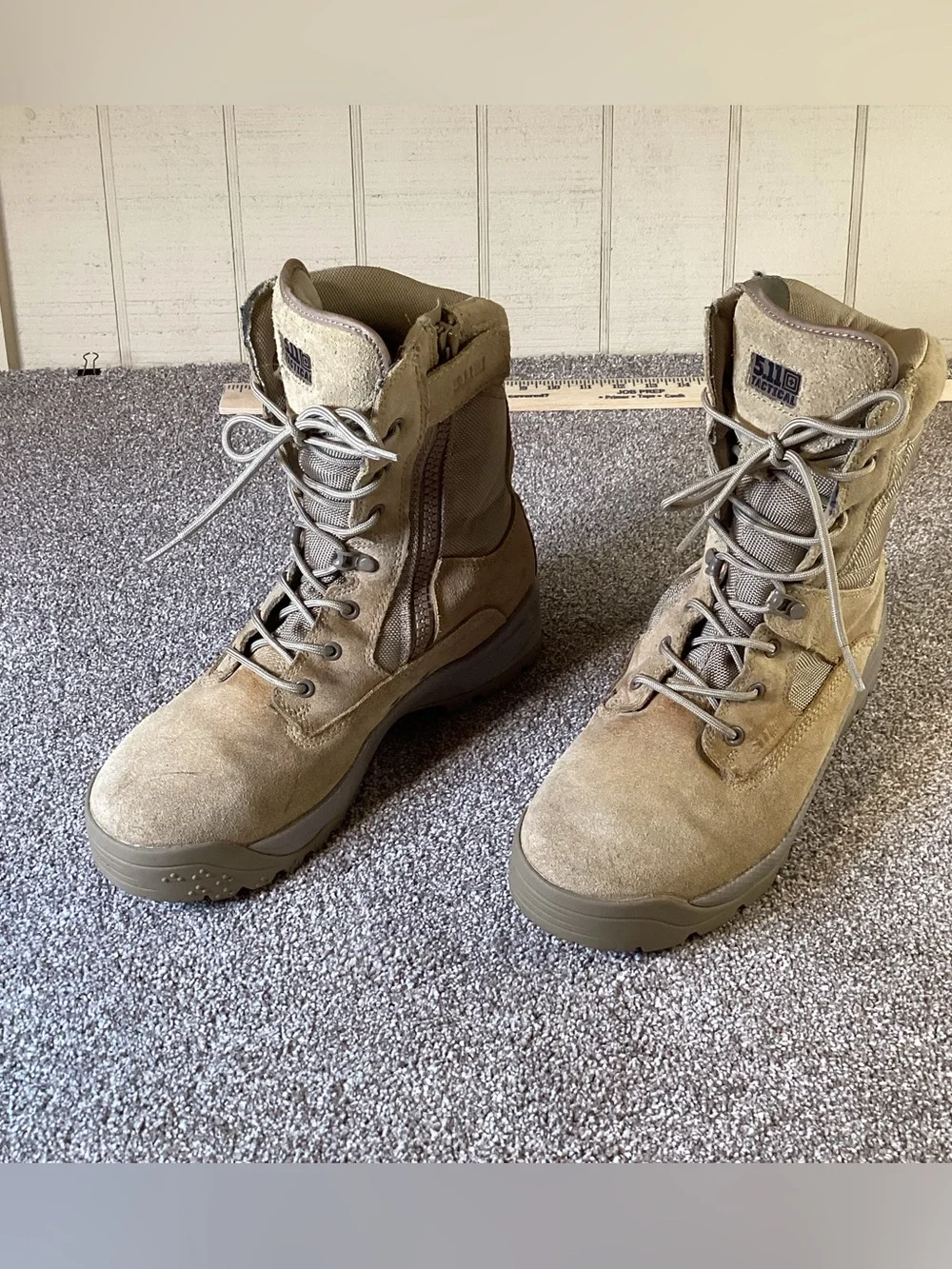 5.11 Tactical ATAC 2.0 8” Tan Suede Combat Boots Side Zip